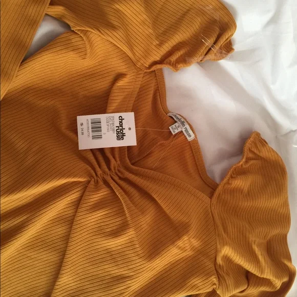 Mustard short summer dress - Picture 4 of 6